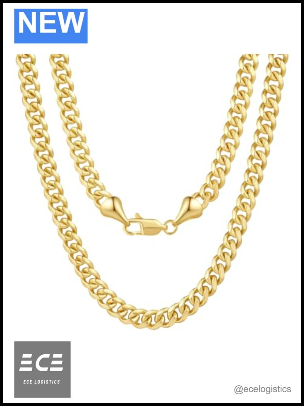 14K Gold Cuban Link Chain Necklace 5mm Lobster Clasp 18in
